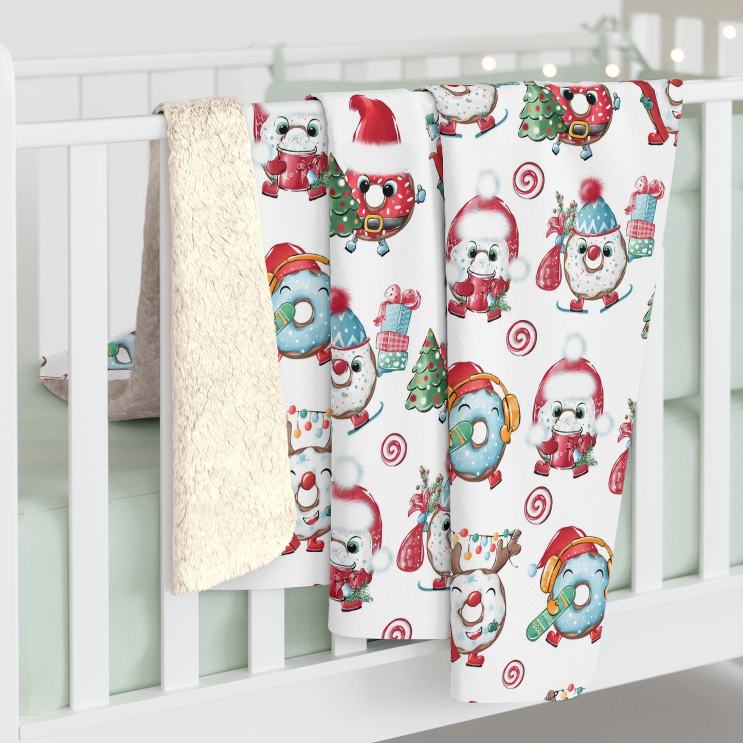 Christmas Doughnuts - Funny Christmas - Sherpa Fleece Blanket