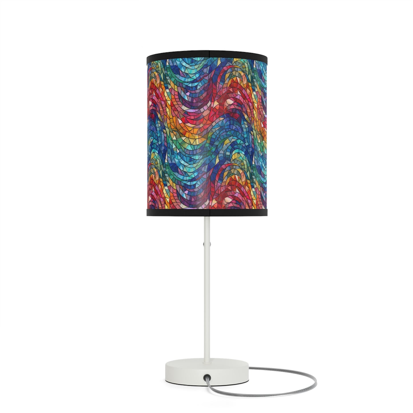 Beautiful and Vibrant - Gemstone Swirl Mosaic 17 - Lamp on a Stand, US|CA plug