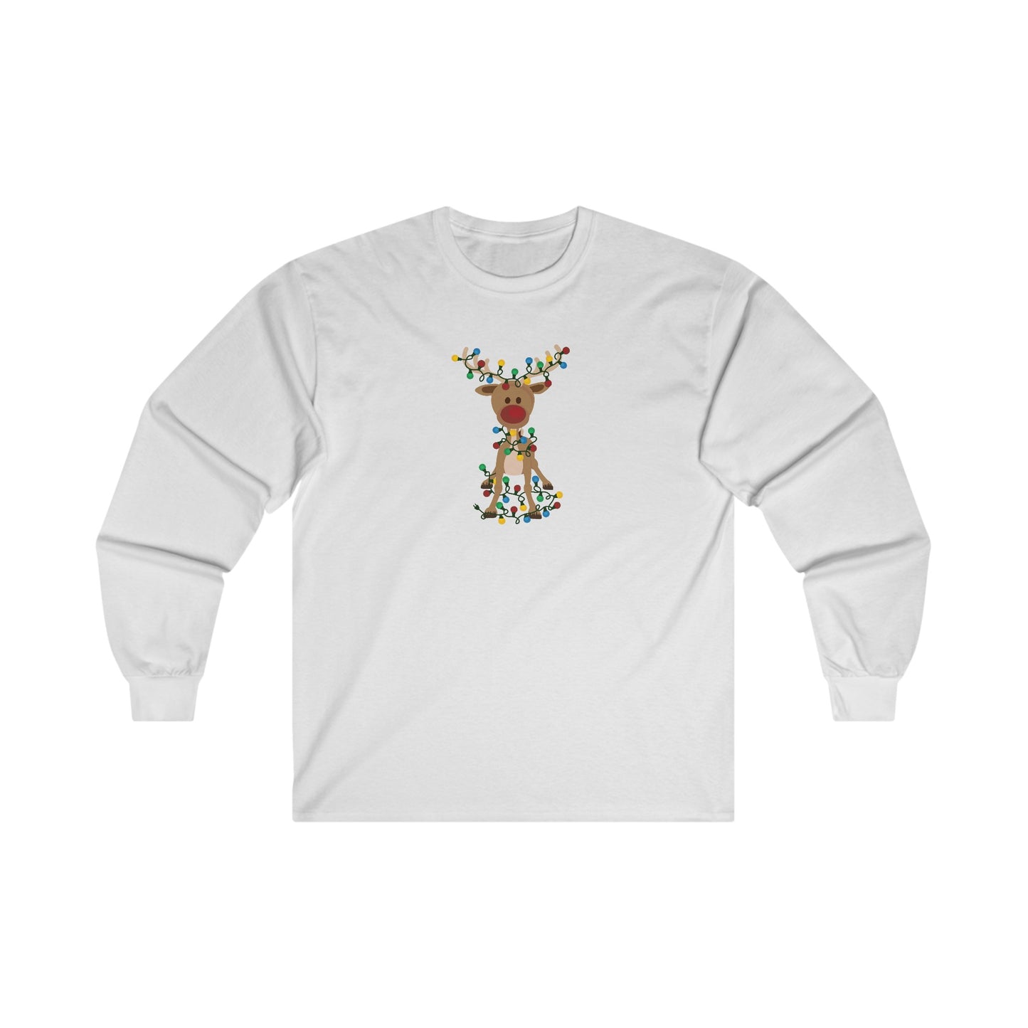 Reindeer Covered in Christmas Lights - Funny Christmas - Ultra Cotton Long Sleeve Tee
