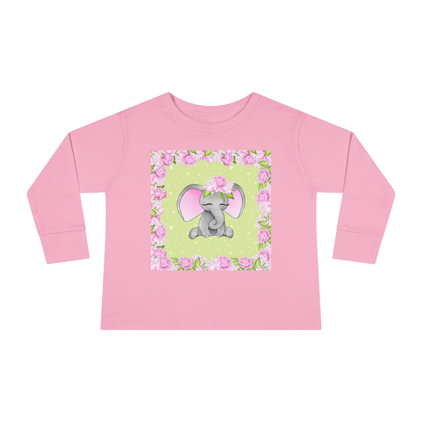Pink Elephant - Toddler Long Sleeve Tee