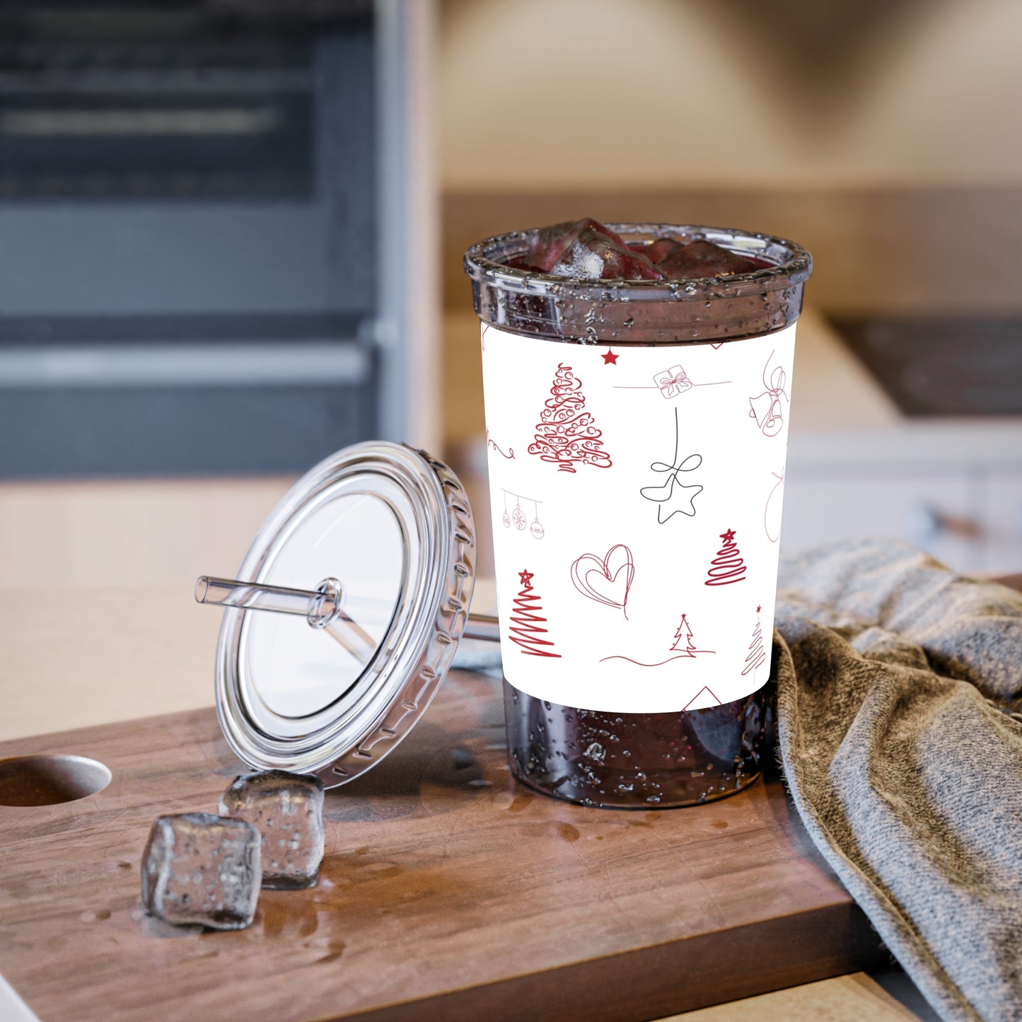 Amazing Hand Drawn Christmas - Multicolor - Clear - Suave Acrylic Cup - 16oz