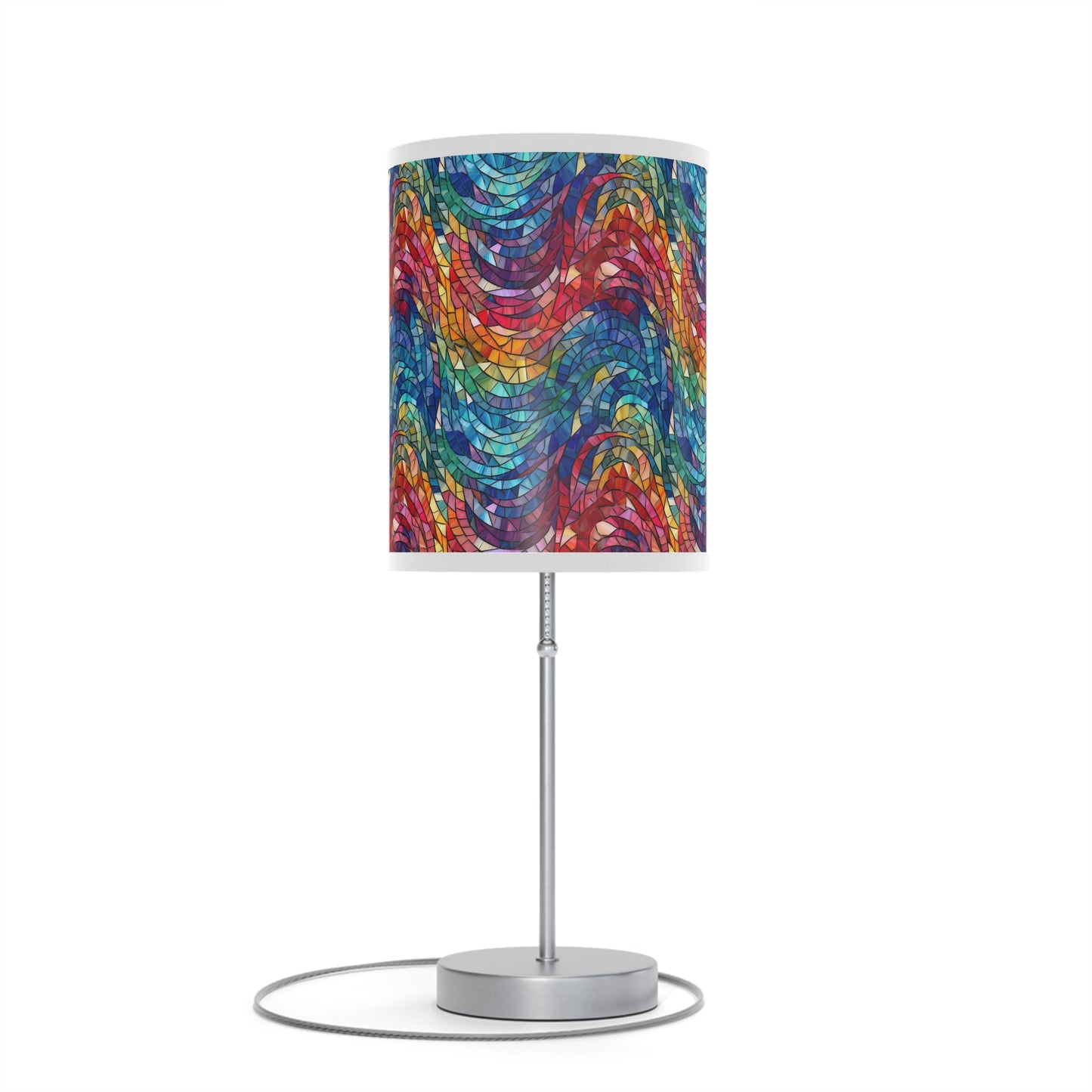 Beautiful and Vibrant - Gemstone Swirl Mosaic 17 - Lamp on a Stand, US|CA plug