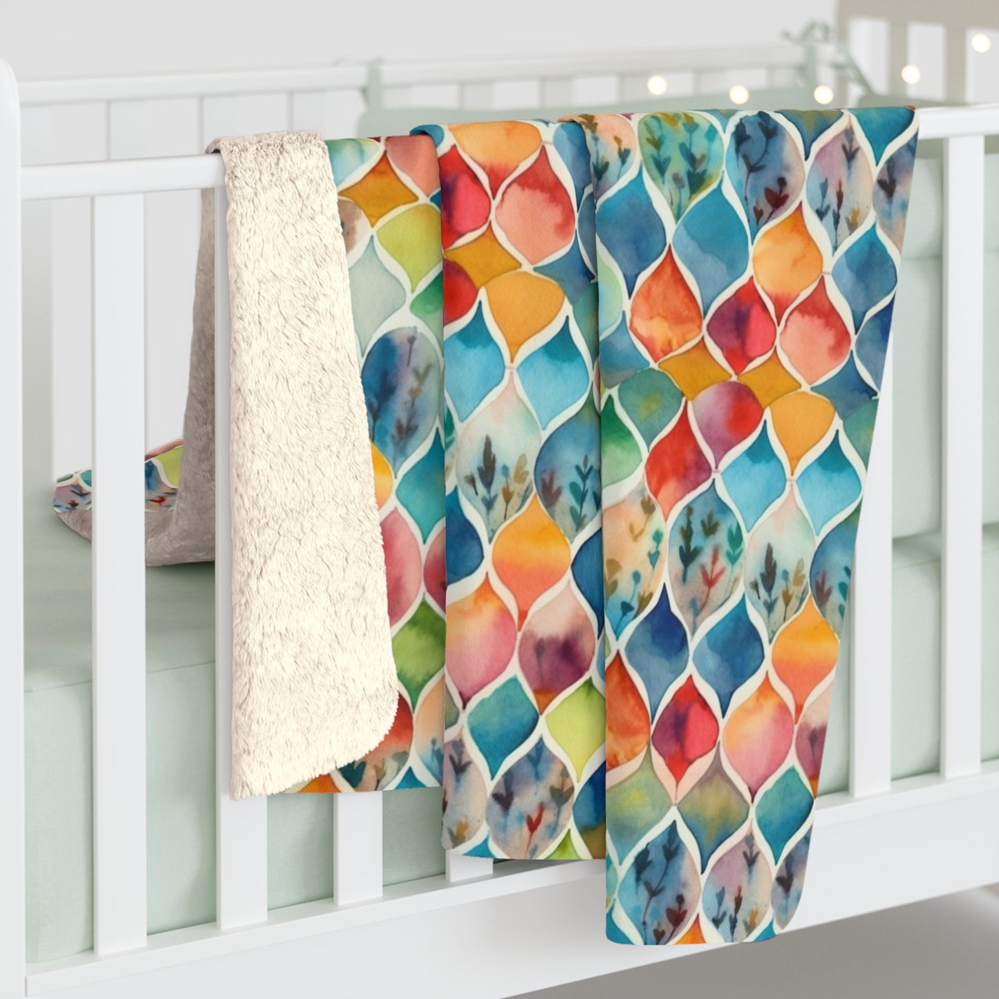 Beautiful, Cozy, Soft - Amazing Watercolor Multi 4 - Sherpa Fleece Blanket