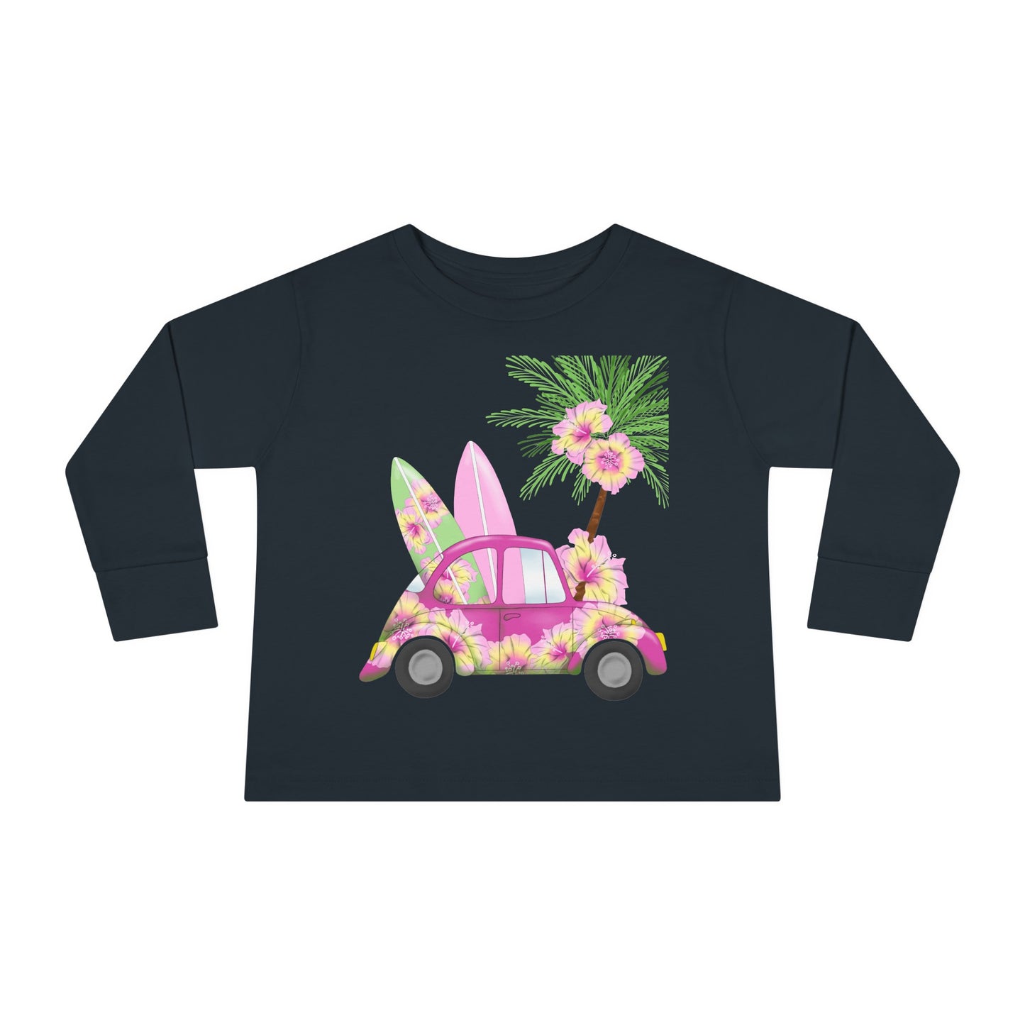Surf's Up Pink - Toddler Long Sleeve Tee