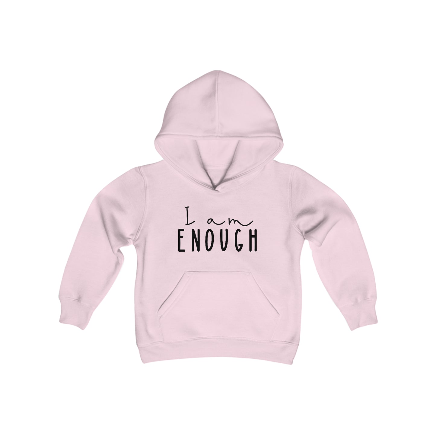I am ENOUGH - Inspiration - Self Love - Self Acceptance - Youth Heavy Blend Hooded Sweatshirt