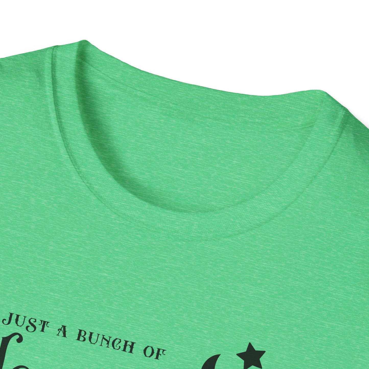 Halloween - It's Just a Bunch of Hocus Pocus - Witch - Broom - Stars - Moon - Unisex Softstyle T-Shirt