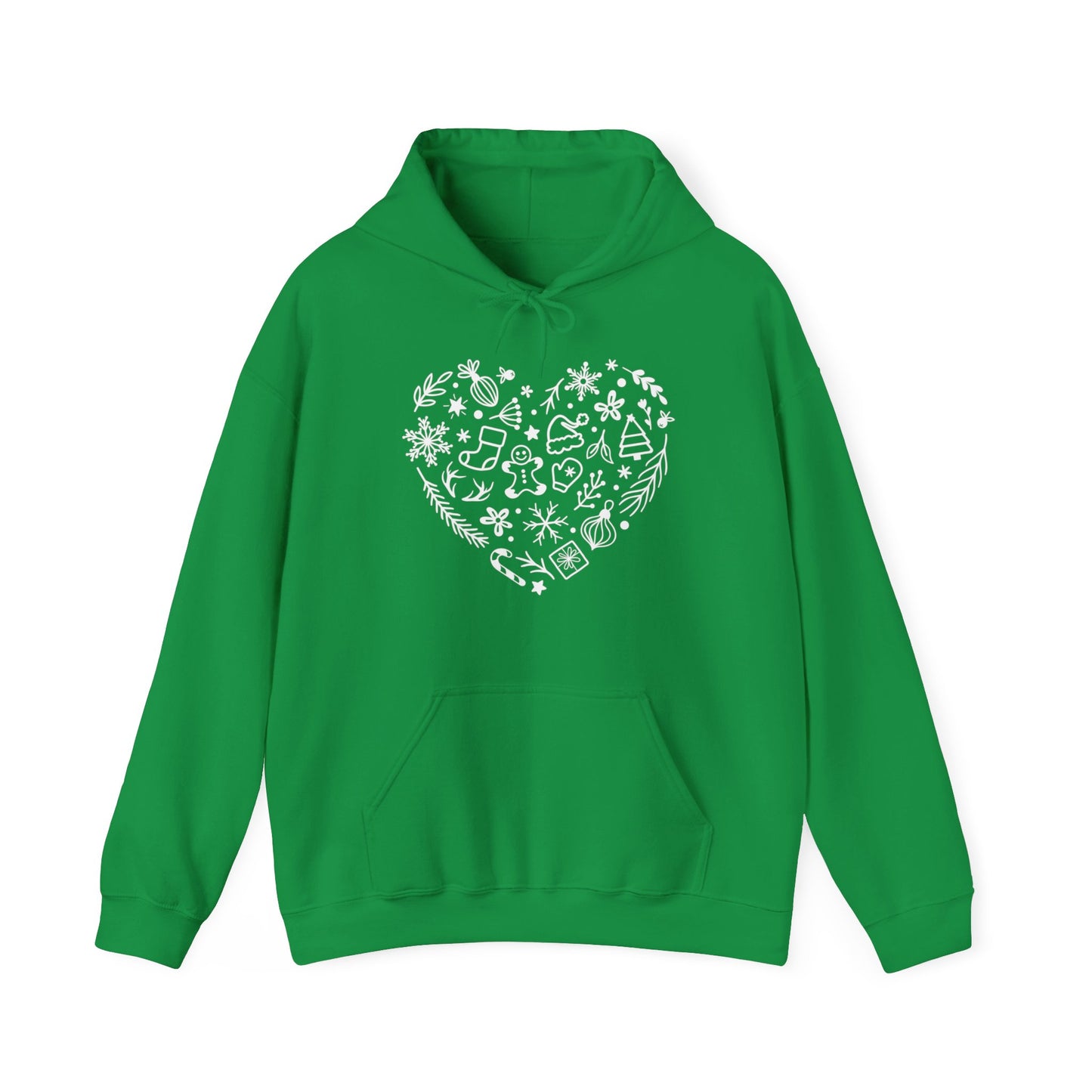 Christmas Doodles Heart - Funny Christmas - Unisex Heavy Blend™ Hooded Sweatshirt