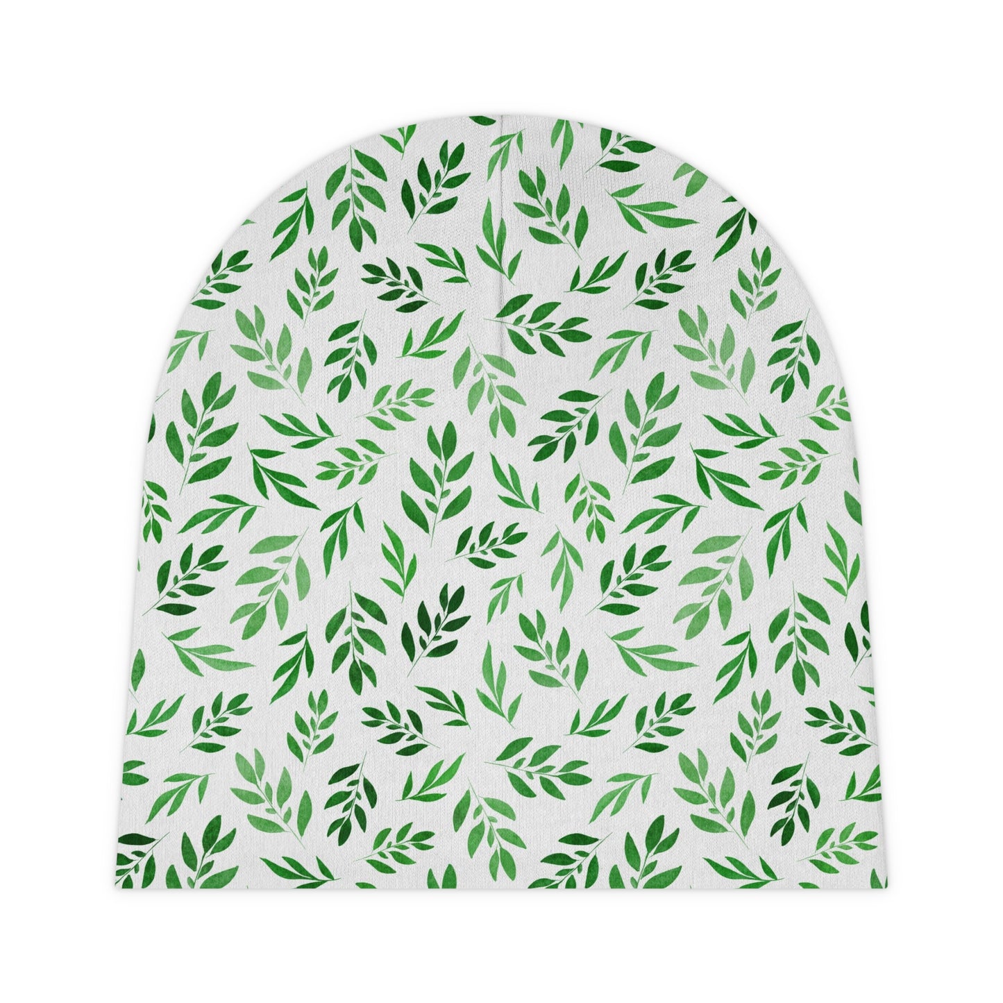Watercolor Green Leaves - Super Cute - Baby Beanie