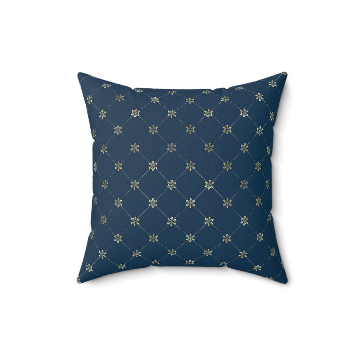 Blue and Gold Paris Pattern 3 - Faux Suede Square Pillow