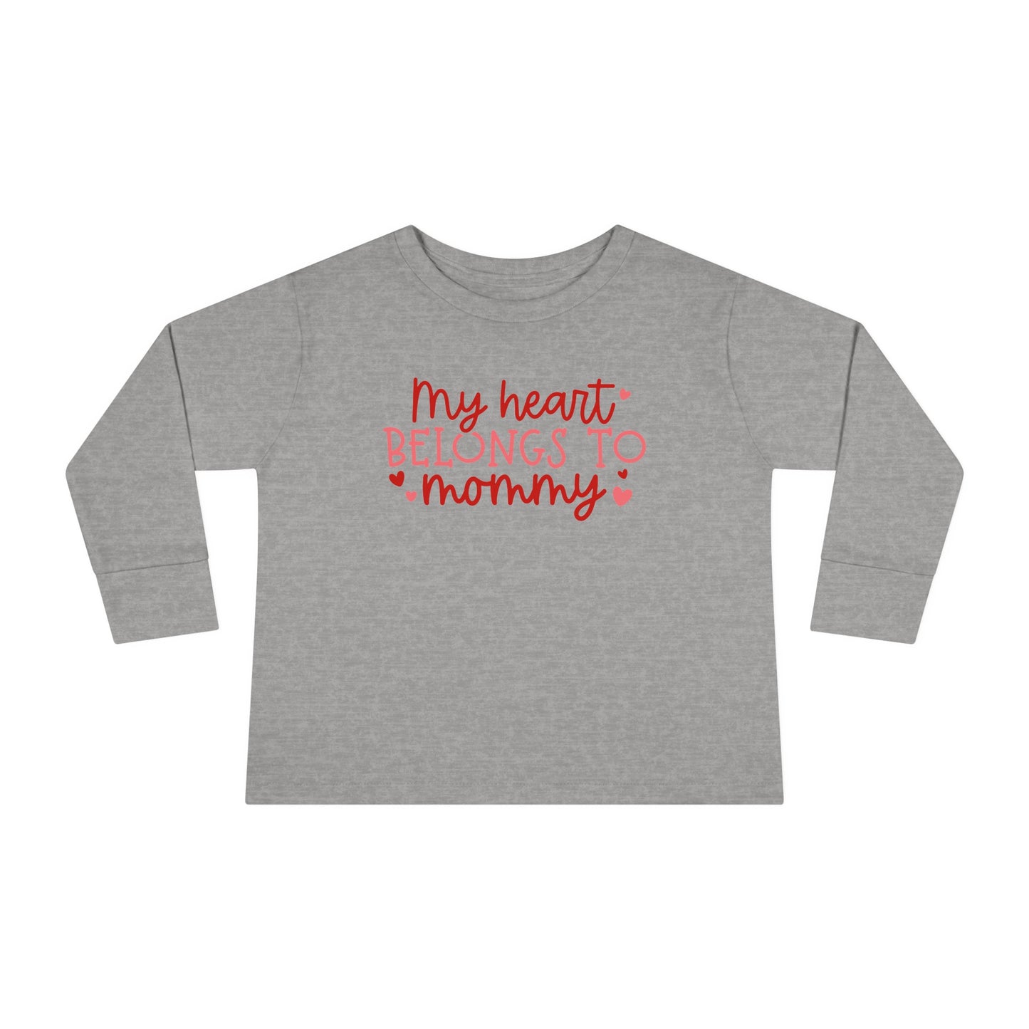 My Heart Belongs to Mommy - Hearts - Toddler Long Sleeve Tee