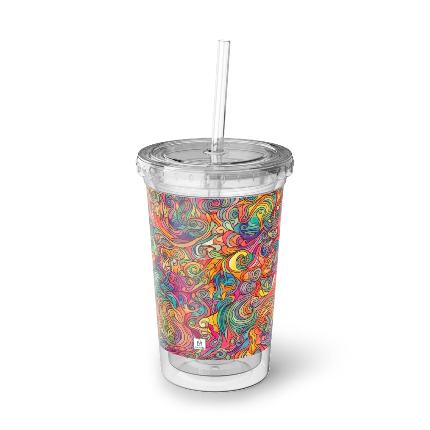 Amazing Watercolor PSY12 - Multicolor - Clear - Suave Acrylic Cup - 16oz