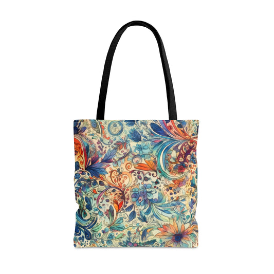 Beautiful and Unique - Watercolor Multicolor Paisleys 11 - Useful, Multipurpose Bag -Tote Bag (AOP)