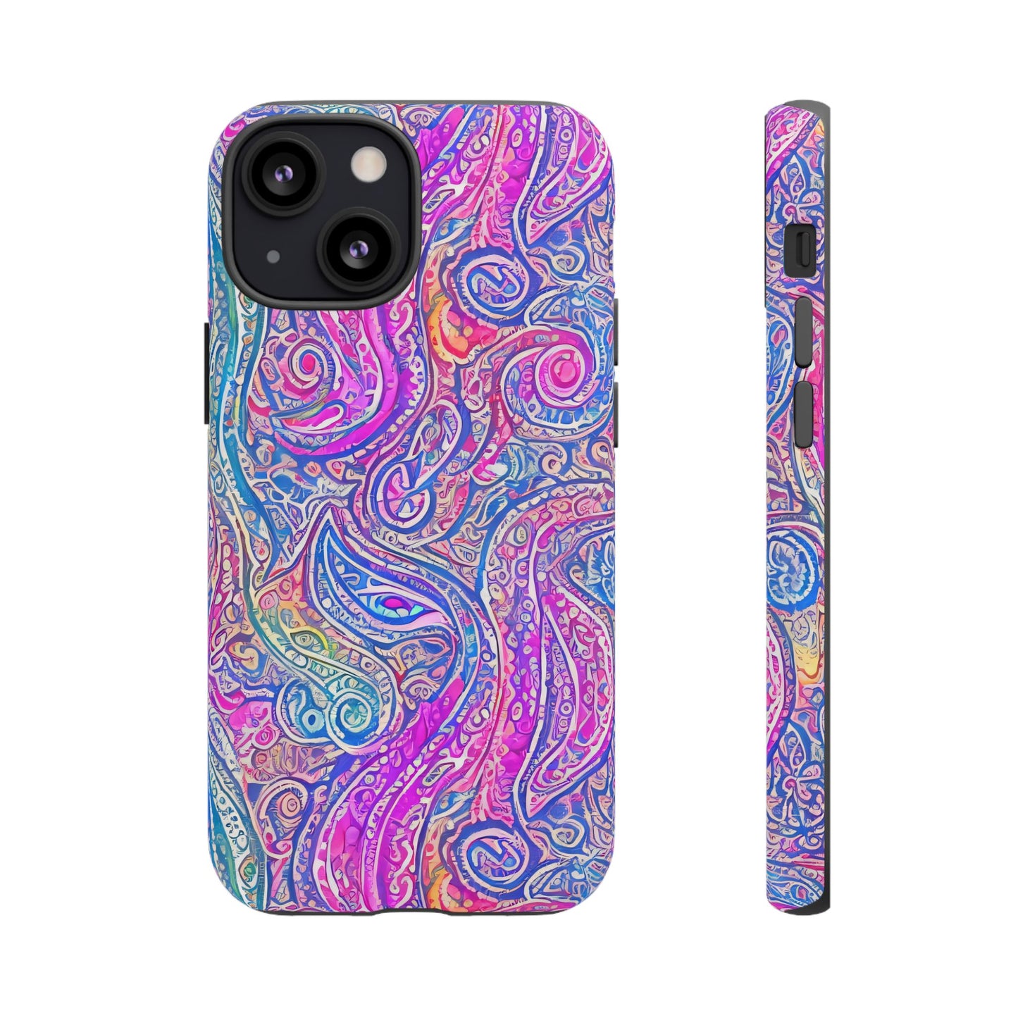 iPhone 13, iPhone 13 Mini, iPhone 13 Pro, iPhone 13 Pro Max - Abstract Swirl Purple, Blue, Orange, Green - Tough Phone Cases