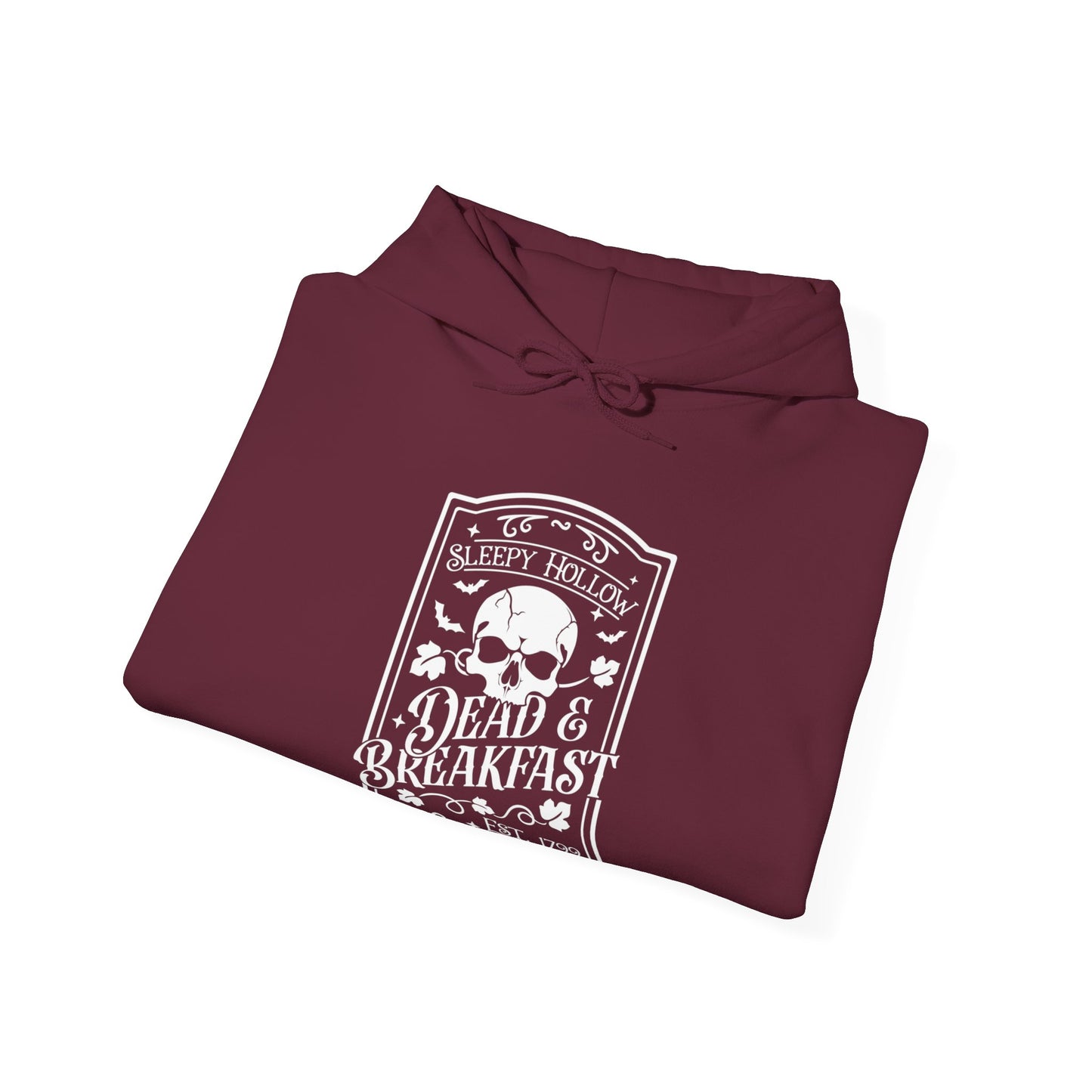 Halloween - Sleepy Hollow Dead & Breakfast Est 1799 - Skull - Trick or Treat - Vintage - Unisex Heavy Blend™ Hooded Sweatshirt