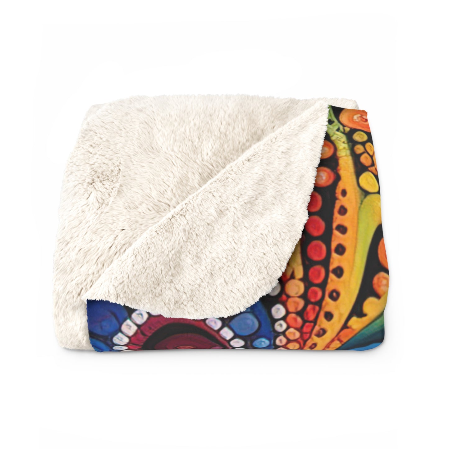 Beautiful, Cozy, Soft - Amazing Colorful Psychedelic Swirls 1.8 - Sherpa Fleece Blanket