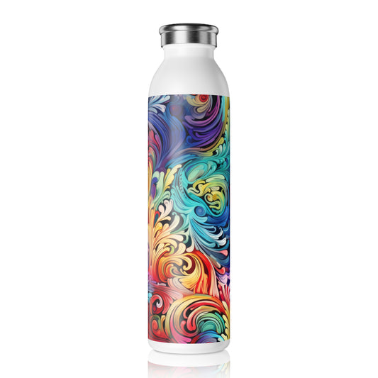 Rainbow Paisley 1.8 - Slim Water Bottle - Stainless Steel - 20oz