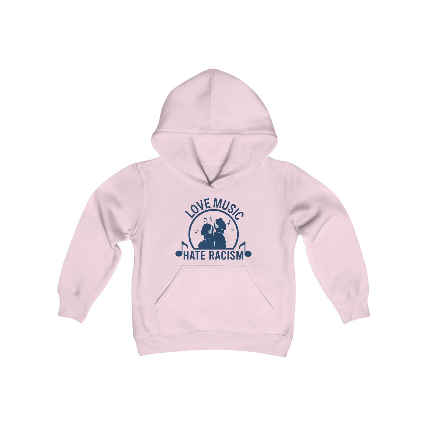 Love Music Hate Racism - Music Lovers - Music feeds your soul - Be Kind Always - Inspire - Youth Heavy Blend Hooded Sweatshirt