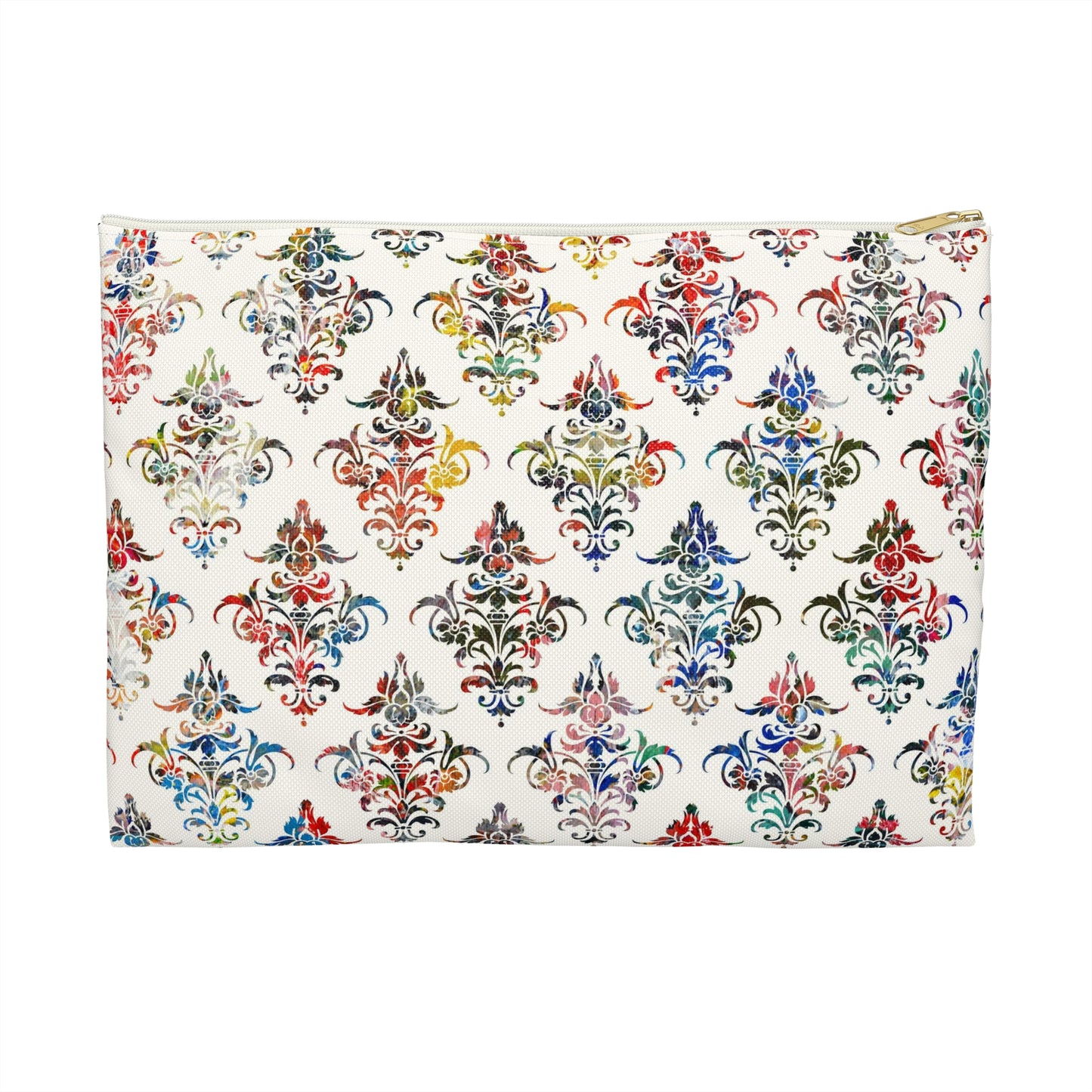 Rainbow Damask - Accessory Pouch / Makeup Case / Travel Pouch / Pencil Case / Art Case