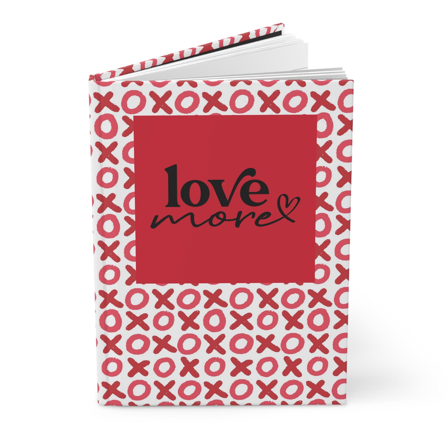 Love More - White with Red X and O - Hardcover Lined Journal Matte