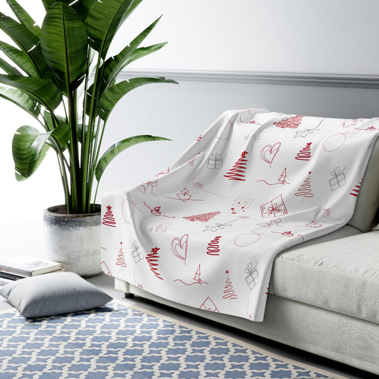 Beautiful, Cozy, Soft - Amazing Hand Drawn Christmas - Sherpa Fleece Blanket