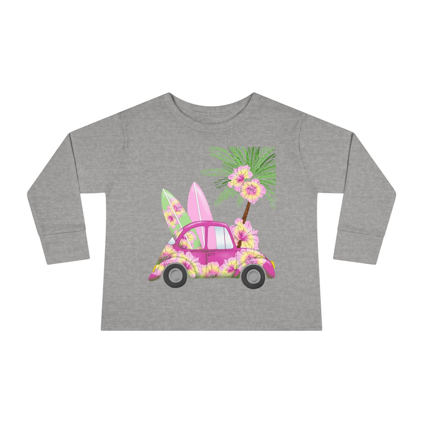 Surf's Up Pink - Toddler Long Sleeve Tee