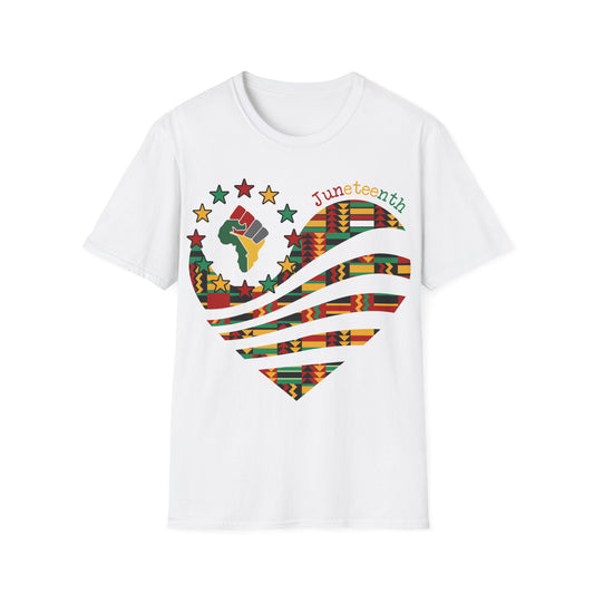 FREEDOM - Juneteenth - Heart - Unisex Softstyle T-Shirt