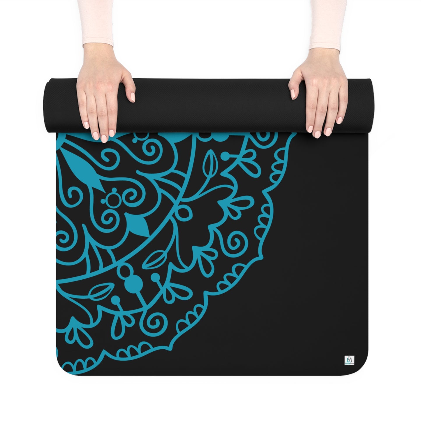 Beautiful Teal Mandala - Rubber Yoga Mat