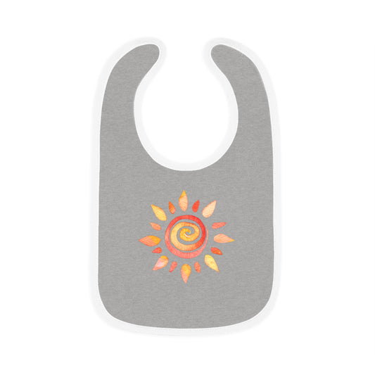 Watercolor Sun - Baby Contrast Trim Jersey Bib