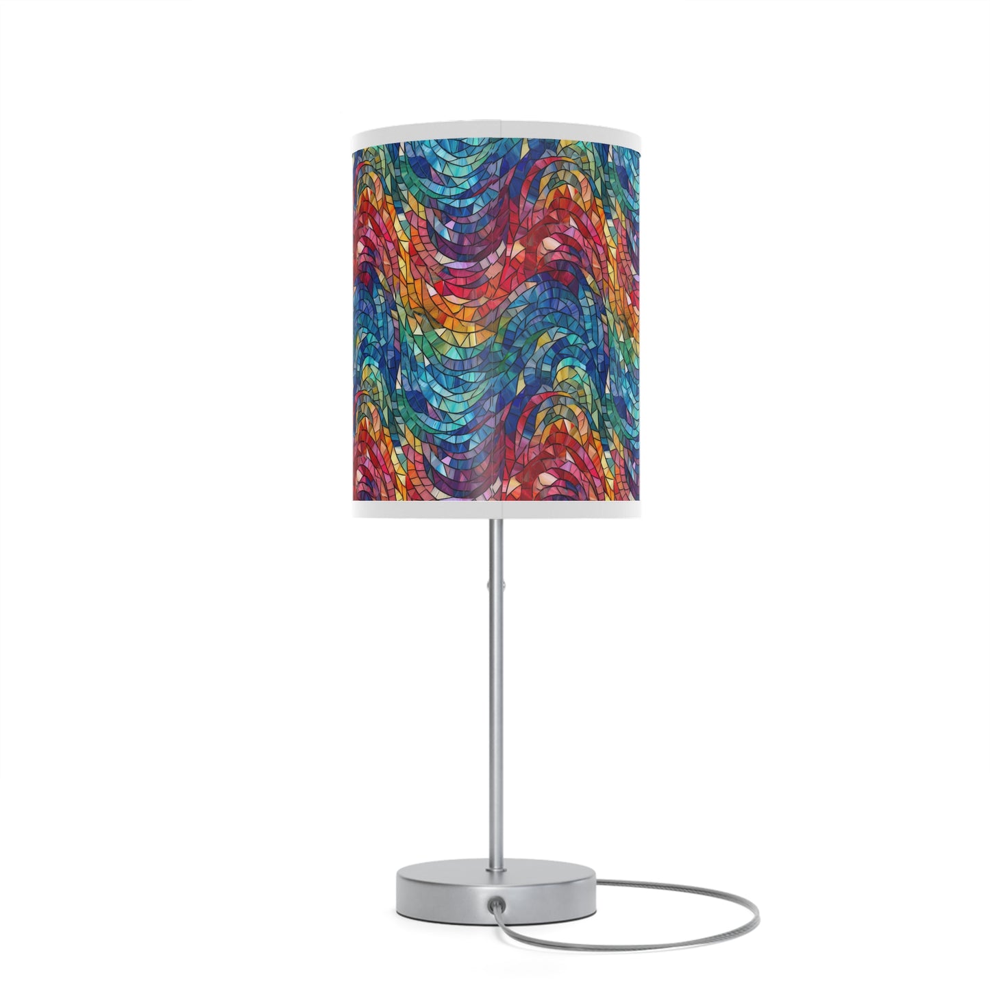 Beautiful and Vibrant - Gemstone Swirl Mosaic 17 - Lamp on a Stand, US|CA plug