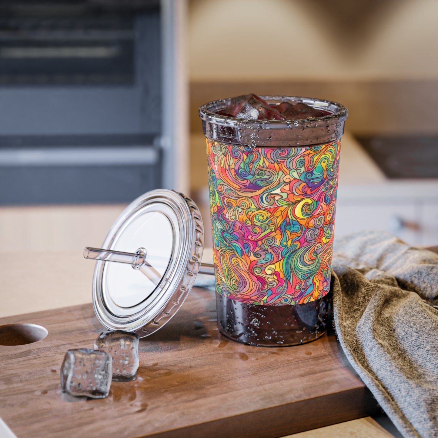 Amazing Watercolor PSY12 - Multicolor - Clear - Suave Acrylic Cup - 16oz