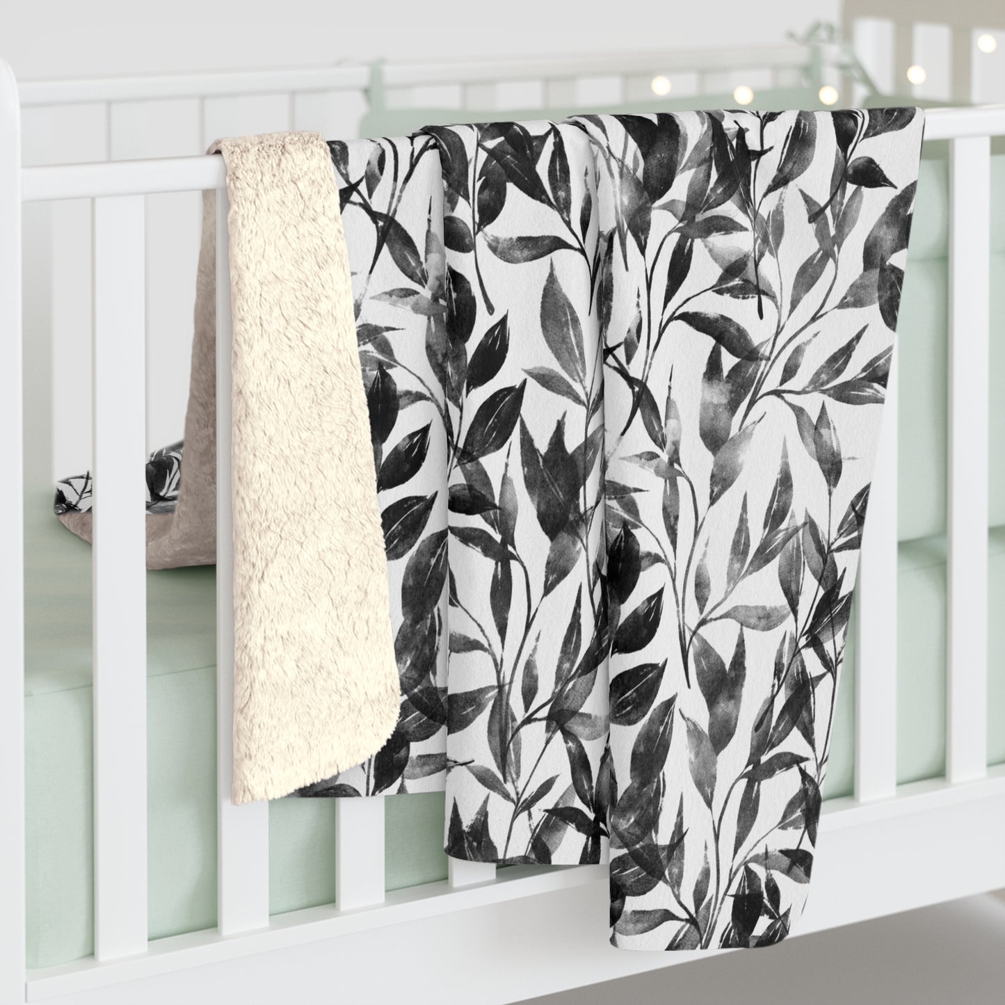 Black Watercolor 7 - Sherpa Fleece Blanket