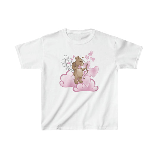 Valentine's Bear with Wings and Arrows - Kids Heavy Cotton Tee