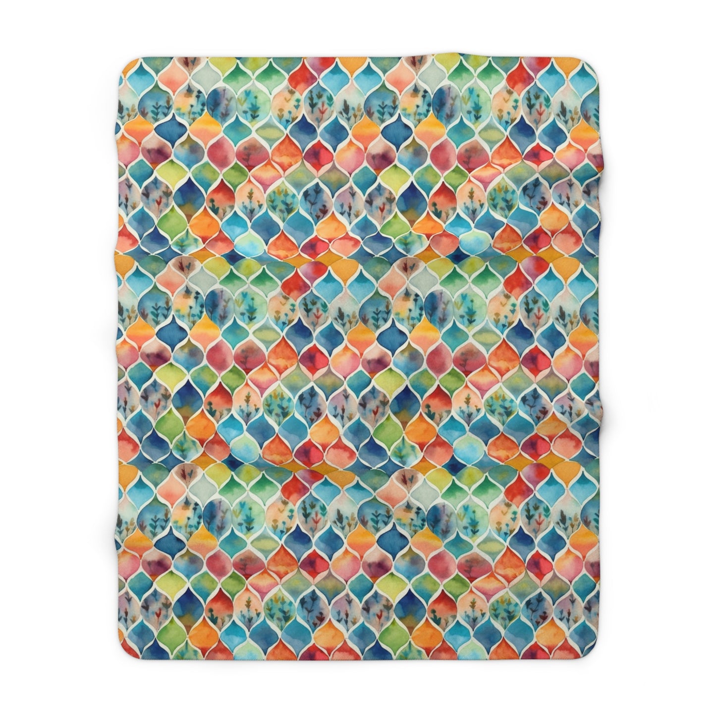 Beautiful, Cozy, Soft - Amazing Watercolor Multi 4 - Sherpa Fleece Blanket