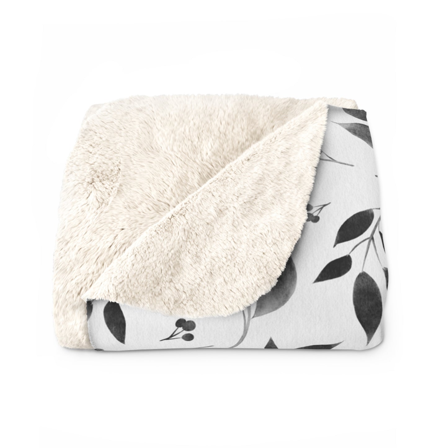 Black Watercolor 5 - Sherpa Fleece Blanket