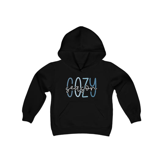 Cozy Season - Funny Christmas - Fun Winter - Cute Winter Words - Youth Heavy Blend Hooded Sweatshirt