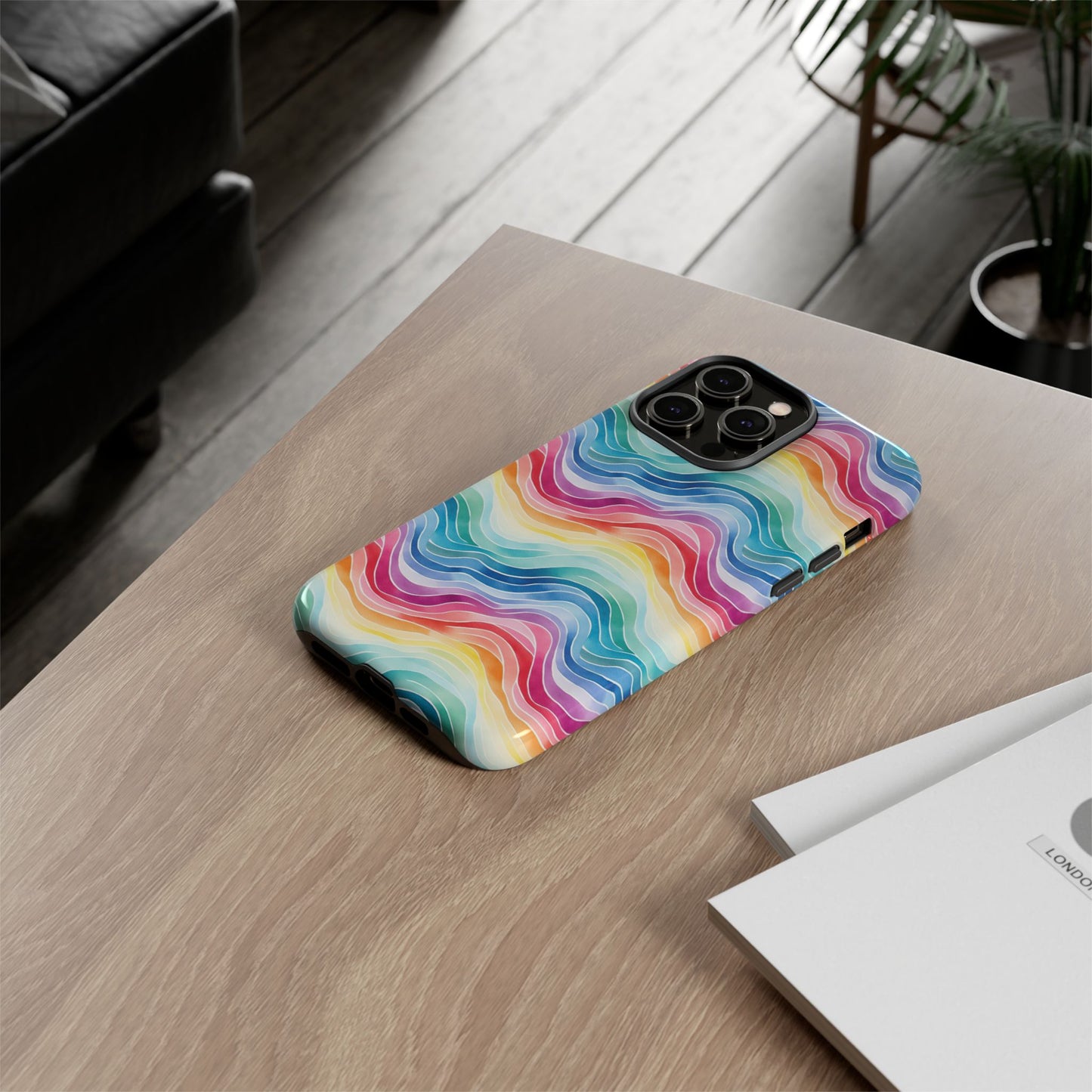 iPhone 14, 1Phone 14 Pro, iPhone 14 Plus, iPhone 14 Pro Max - Rainbow Wave - Tough Phone Cases
