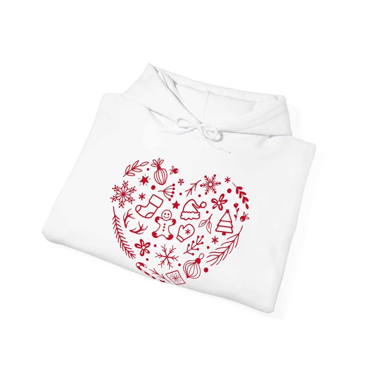 Christmas Doodles Heart - Funny Christmas - Unisex Heavy Blend™ Hooded Sweatshirt
