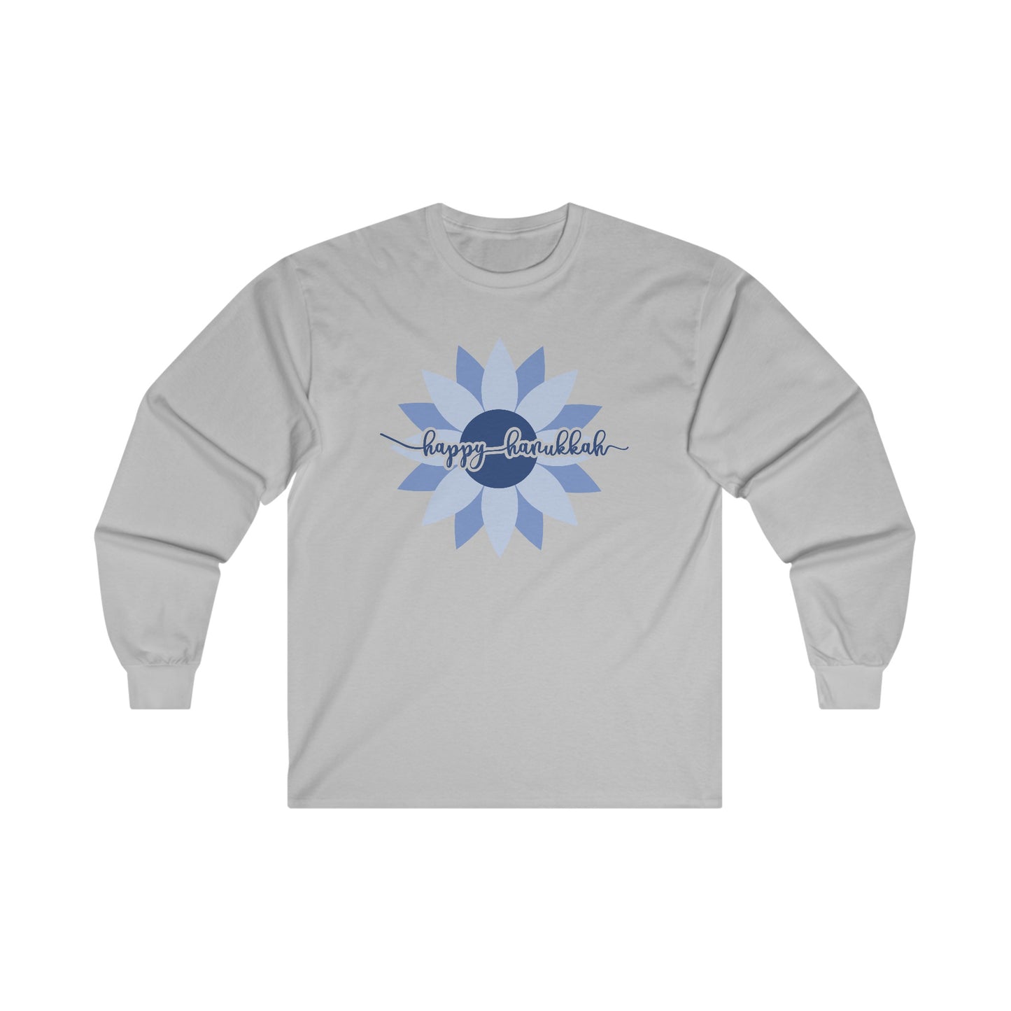 Happy Hanukkah - Sunflower - Fun Hanukkah Tshirt - Celebrate Hanukkah - Ultra Cotton Long Sleeve Tee