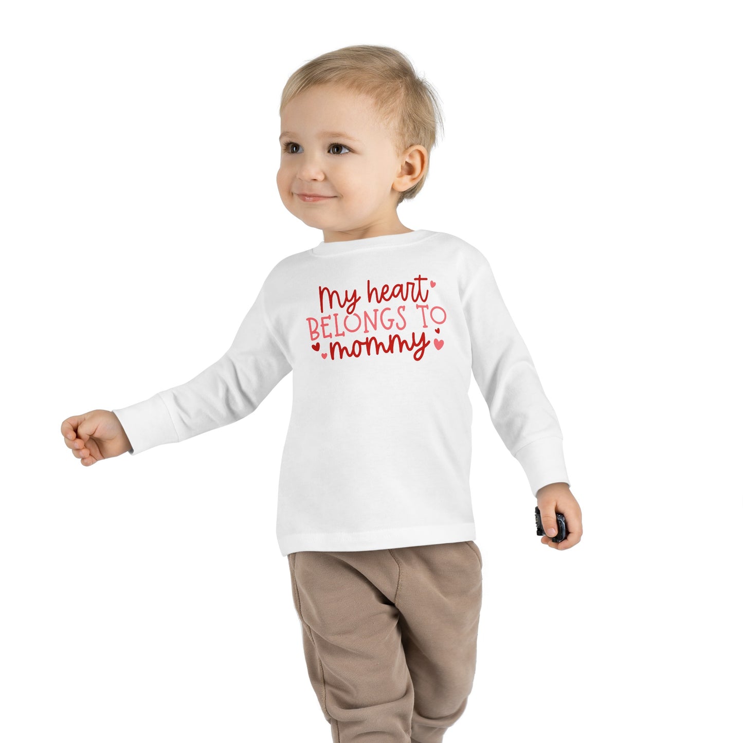 My Heart Belongs to Mommy - Hearts - Toddler Long Sleeve Tee