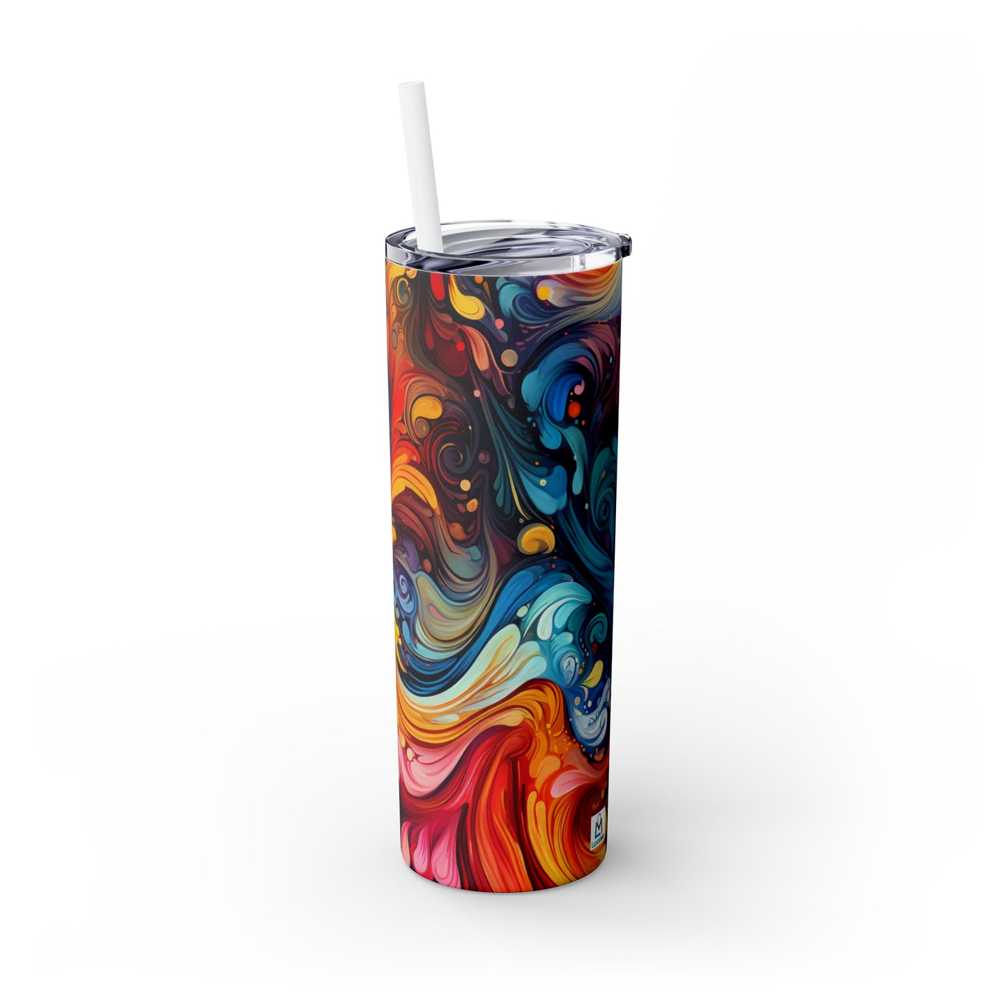 Rainbow Paisley 1.7 - Skinny Tumbler with Straw, 20oz - Stainless Steel