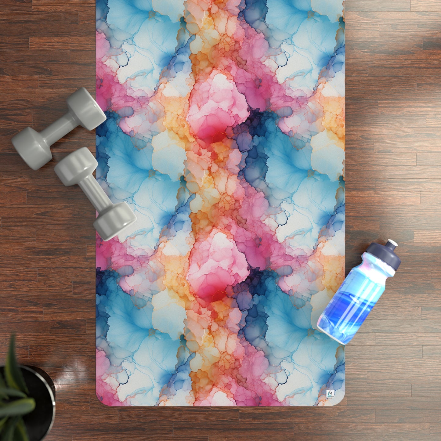 Beautiful Multi Watercolor 2 - Abstract Rainbow - Rubber Yoga Mat