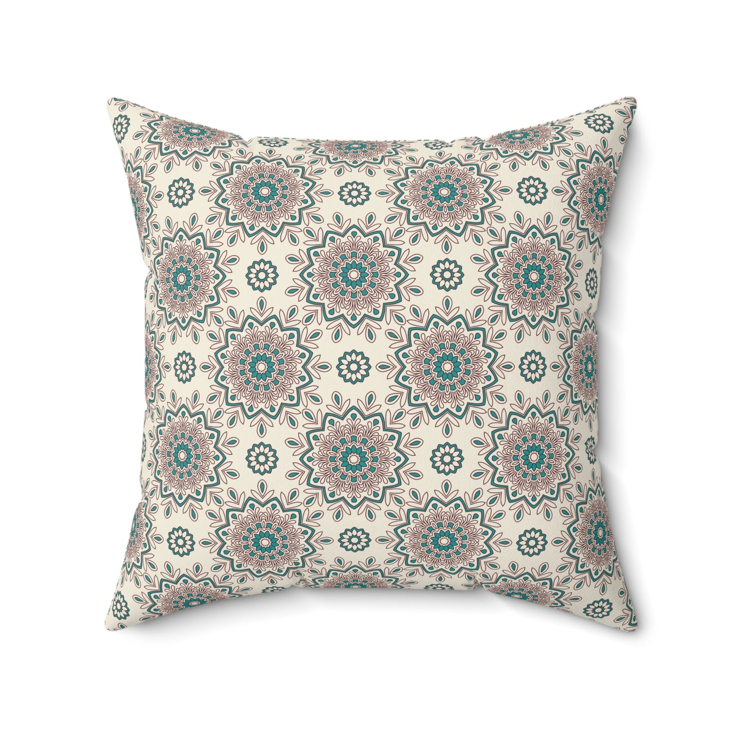 Boho Mandala Pattern 10 - Faux Suede Square Pillow