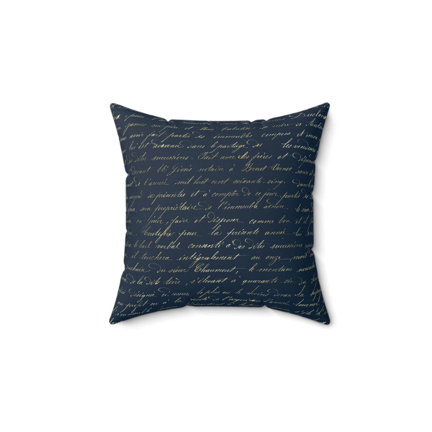 Blue and Gold Paris Pattern 12 - Faux Suede Square Pillow