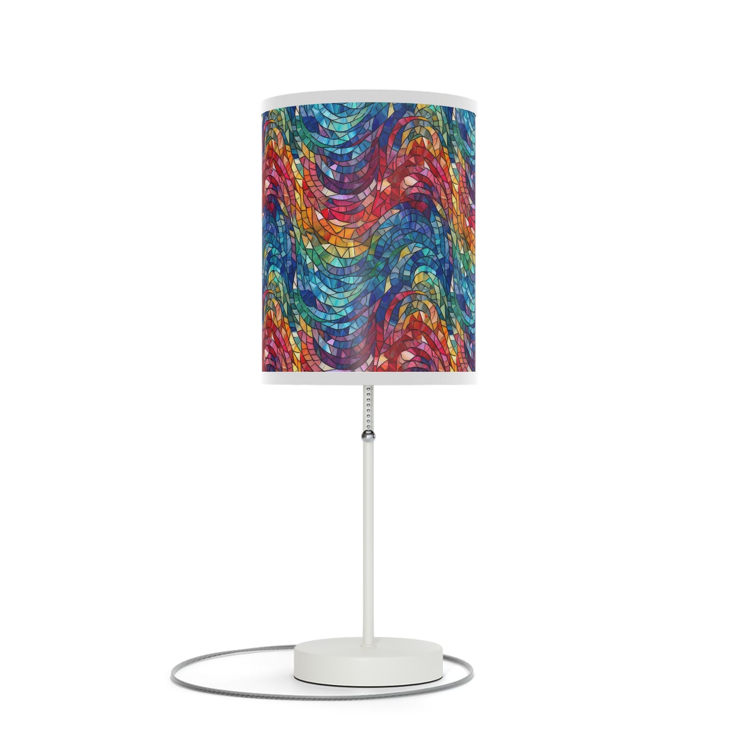 Beautiful and Vibrant - Gemstone Swirl Mosaic 17 - Lamp on a Stand, US|CA plug