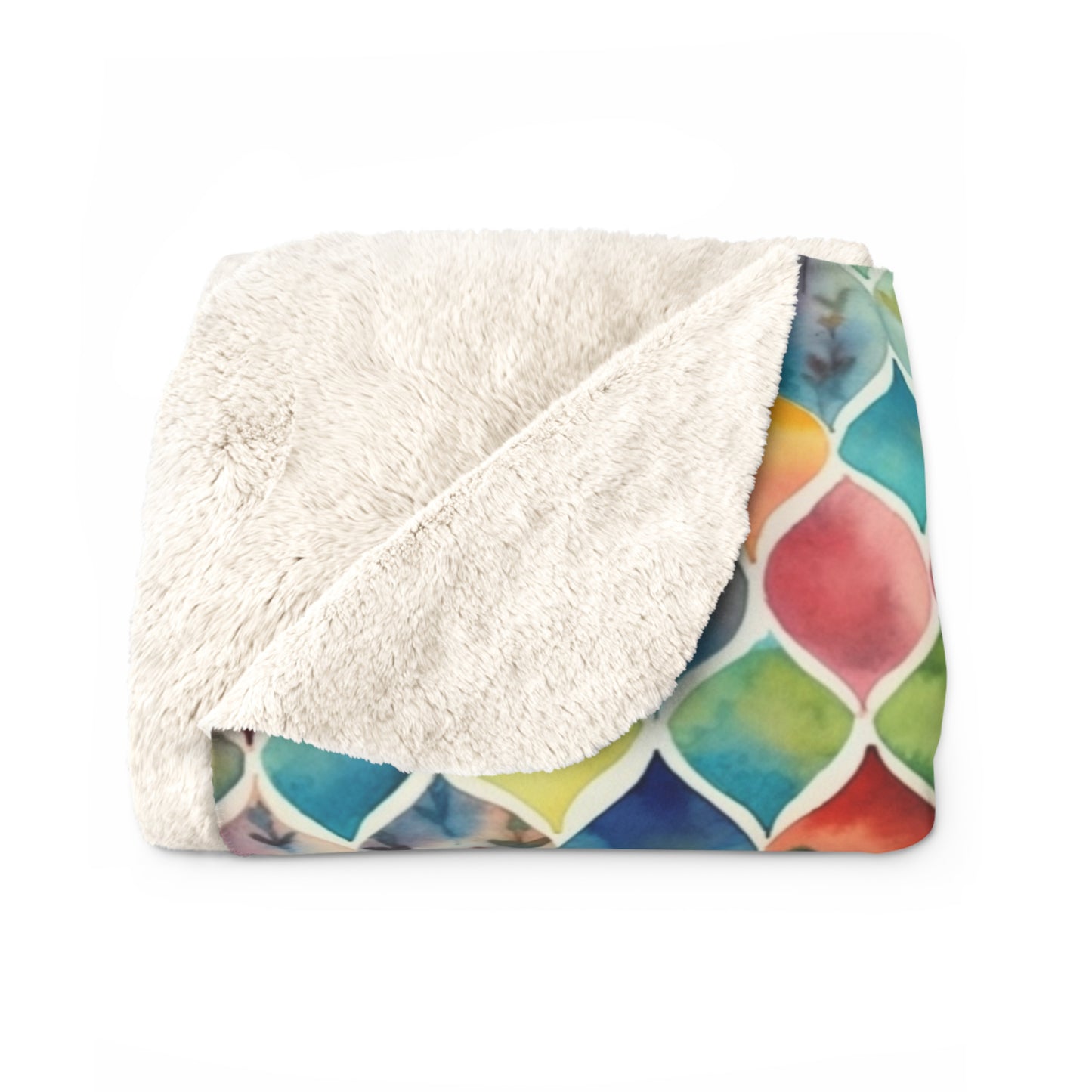Beautiful, Cozy, Soft - Amazing Watercolor Multi 4 - Sherpa Fleece Blanket