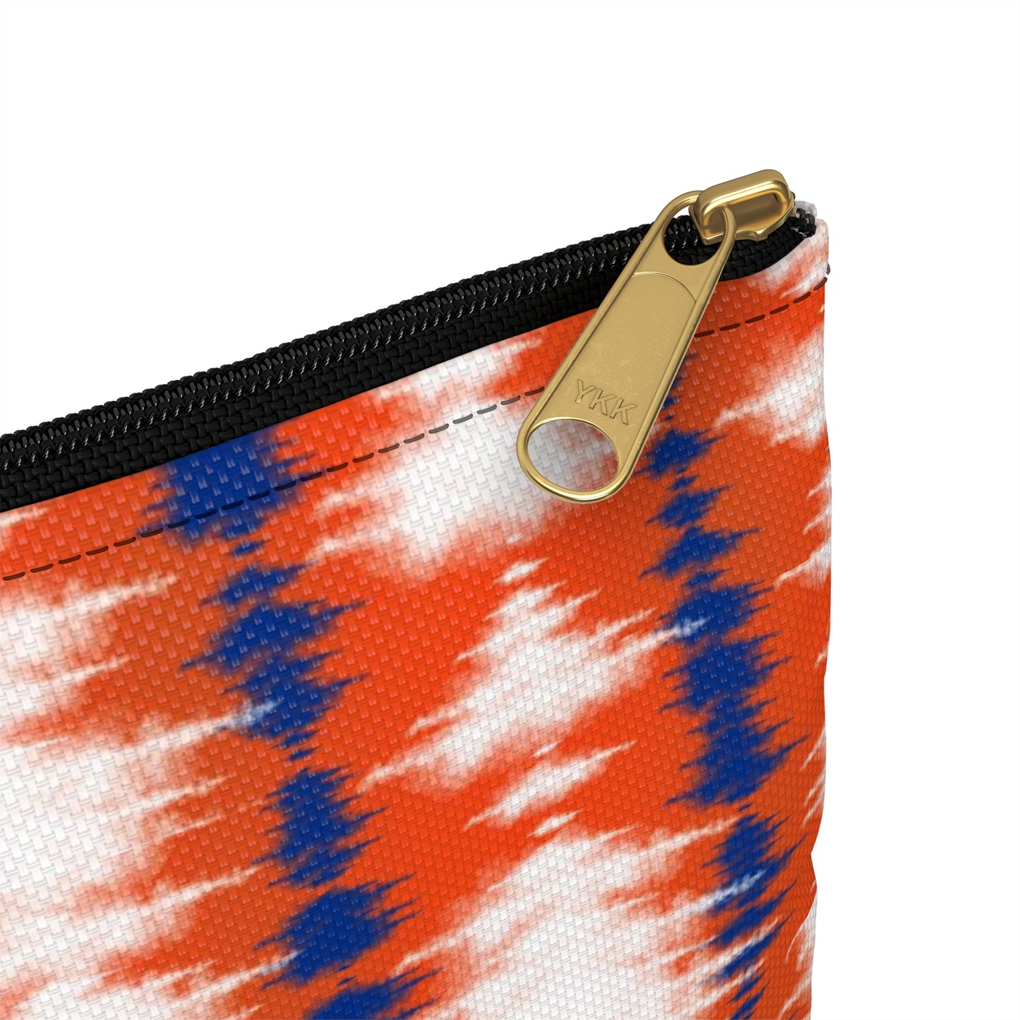 Orange and Blue Tie Dye - Accessory Pouch / Makeup Case / Travel Pouch / Pencil case / Art Case