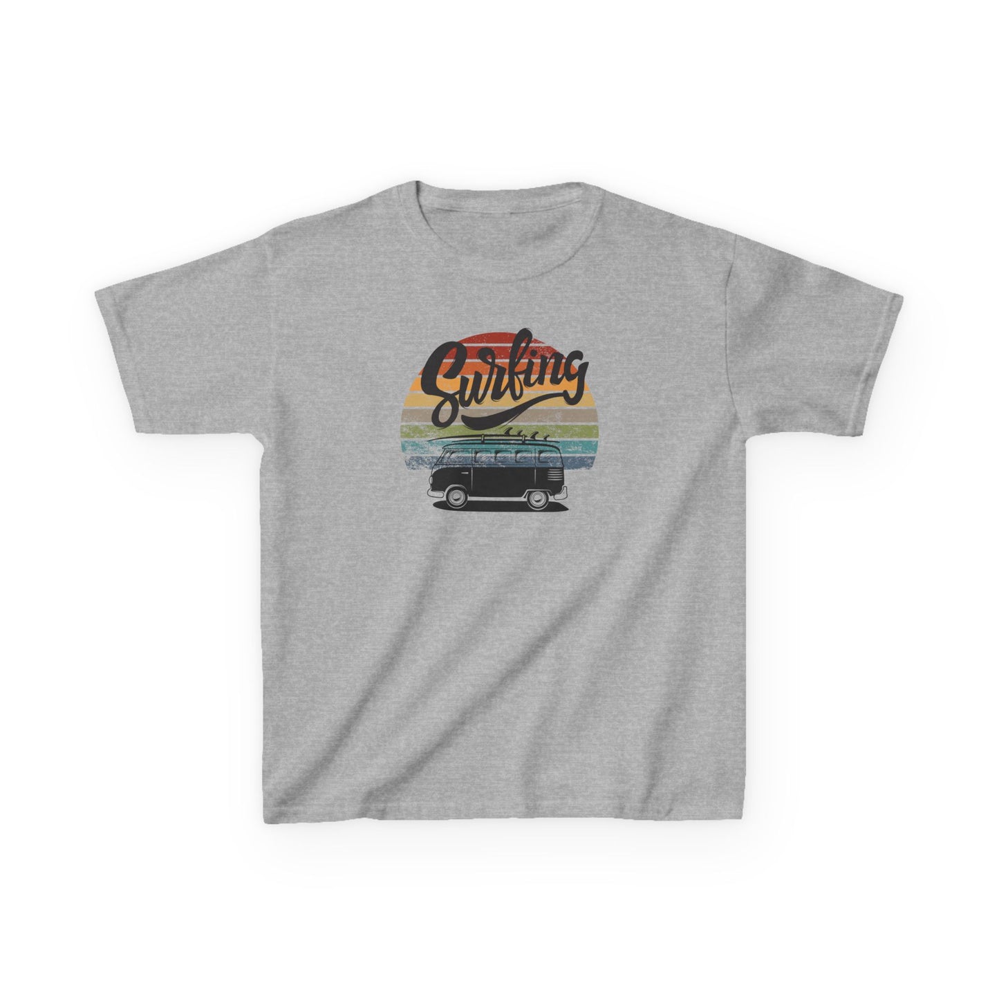 Surfing Van - Retro - Kids Heavy Cotton Tee