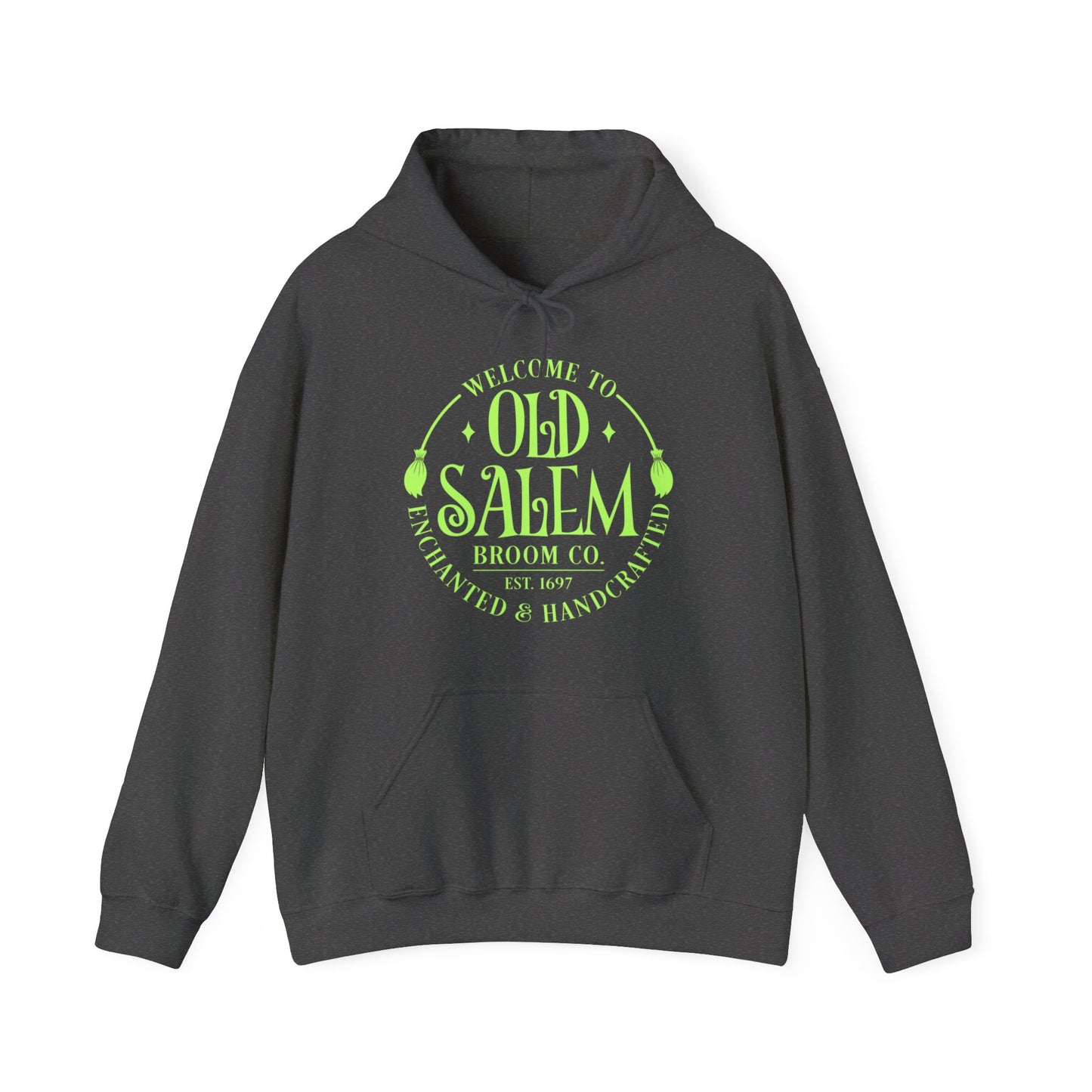 Halloween - Old Salem Broom Co - Enchanted - Handcrafted - Witches - Trick or Treat - Unisex Heavy Blend Hooded Sweatshirt