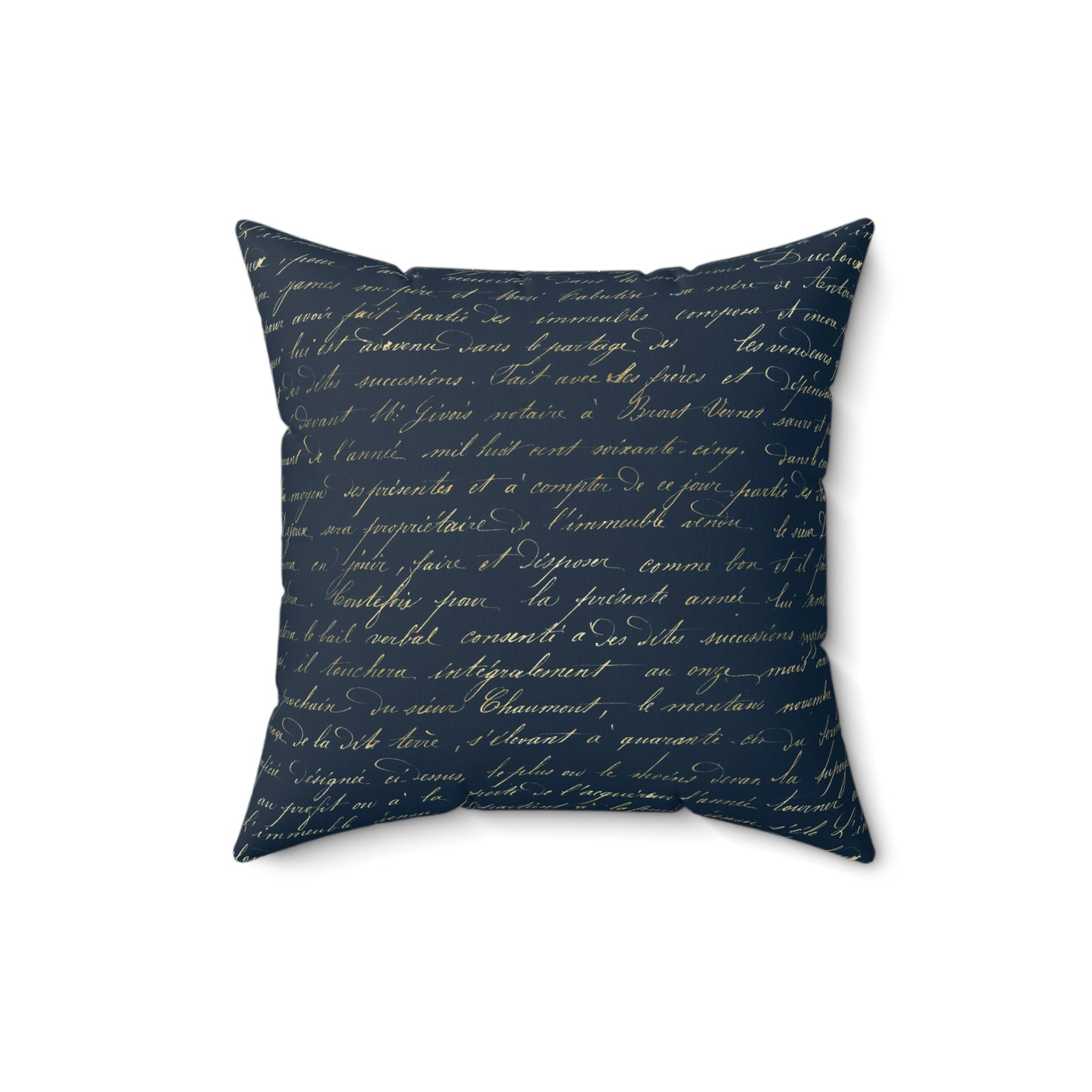Blue and Gold Paris Pattern 12 - Faux Suede Square Pillow