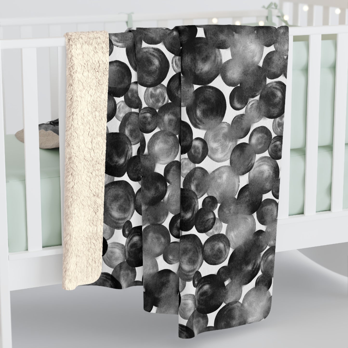 Black Watercolor 9 - Sherpa Fleece Blanket